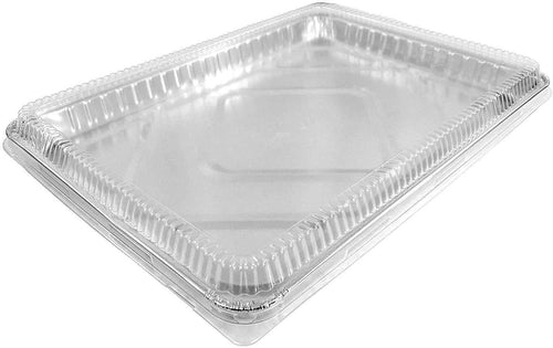 Handi-Foil 1/2 Size Sheet Cake Aluminum Foil Pan w/Clear Low Dome Lid 100/CS