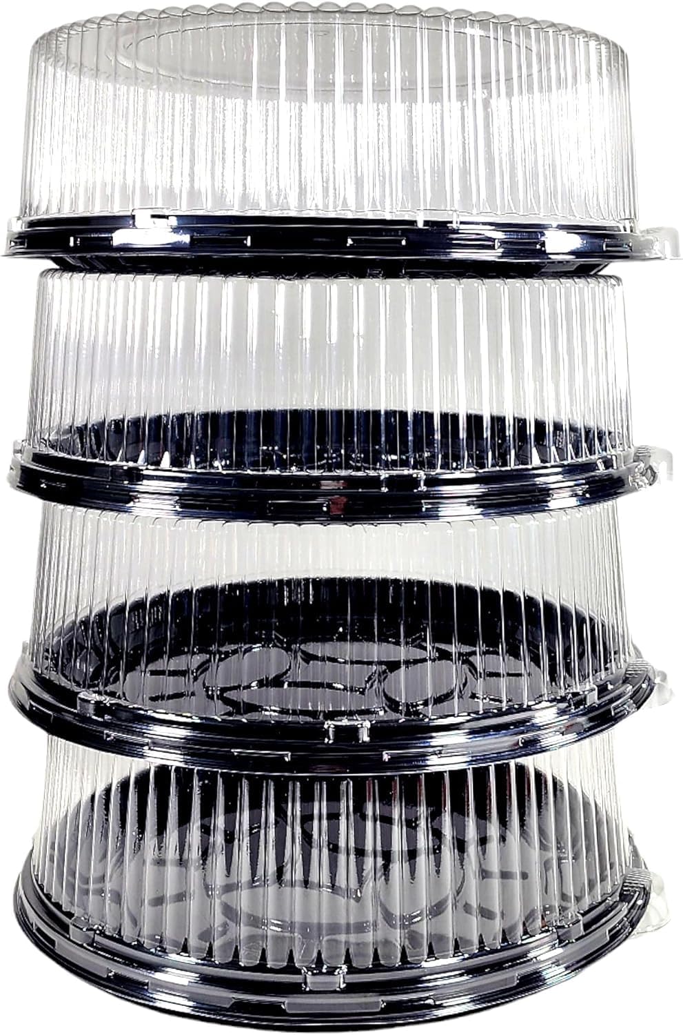 18" Black Catering Tray With Clear Dome Lids 25/CS