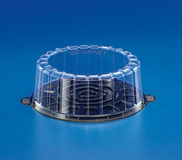 Inline 100SBK 7" 12 Layer Black Cake Display Container wClear Dome Li