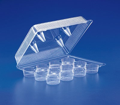 Inline SLP212 12-Cup Standard Cupcake Muffin Container 100/CS