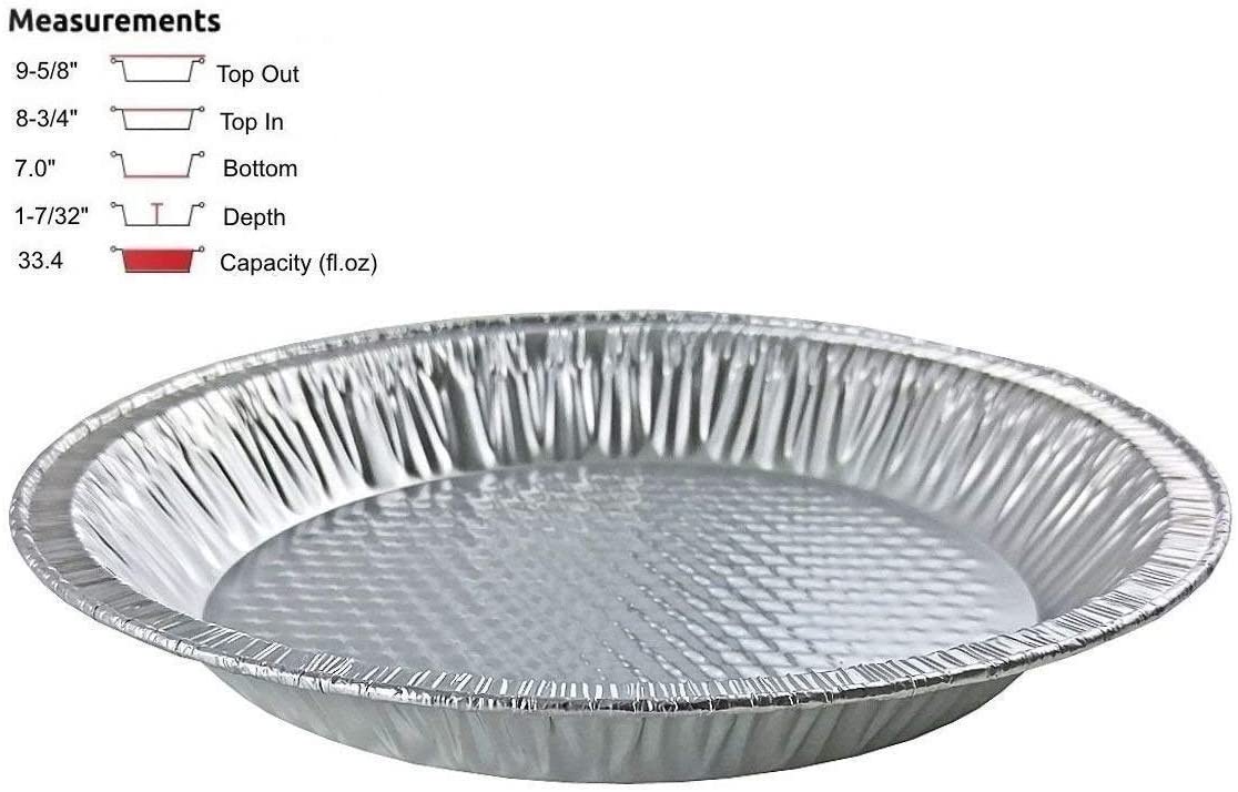 Pactogo 10" (Actual Top-Out 9-5/8 Inches - Top-In 8-3/4 Inches) Aluminum Foil Pie Pan 200/CS