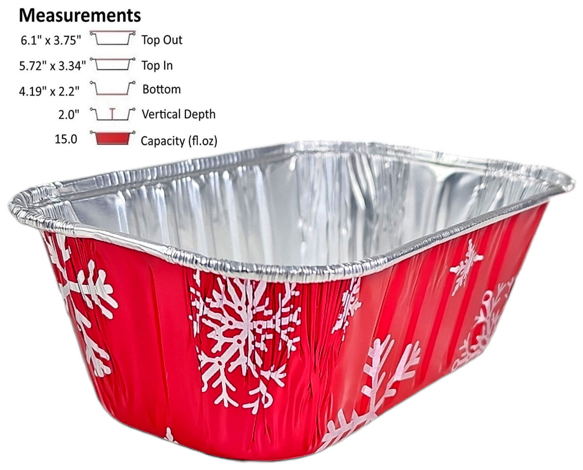 2 lb. Red Holiday Christmas Snowman Aluminum Foil Standard Loaf / Bread  Baking Pans with Clear Dome Lids (Pack of 12 Sets) 