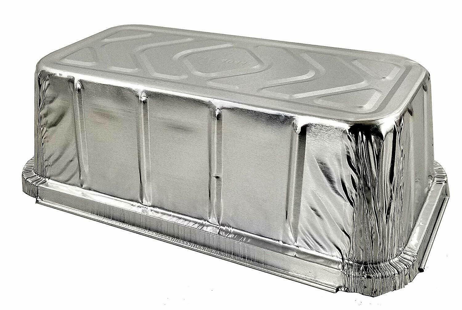 Handi-Foil 1 1/2 lb. Aluminum Foil Loaf Pan IVC w/Clear Dome Lid 500/CS