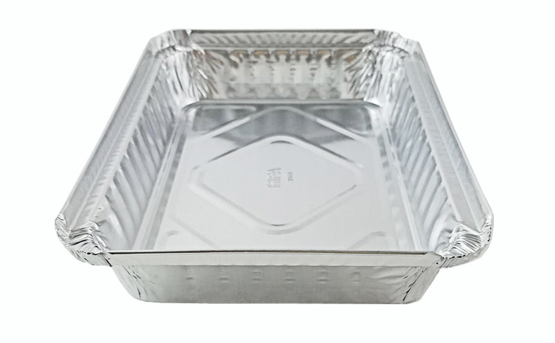 1 lb. Mini Oblong Silver Foil Pan w/Clear Dome Lid 20/PK