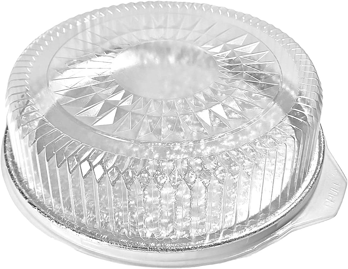 Visions 16" Clear Pet Plastic Round Catering Tray Low Dome Lid - 25/Case