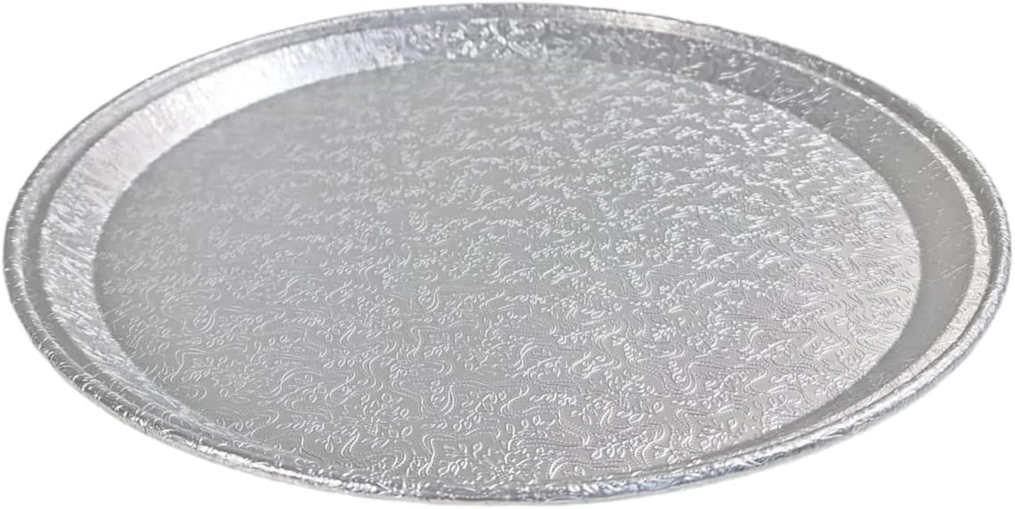 HFA 16" Round Flat Aluminum Foil Cater Trays with Clear Dome Lids 25/CS