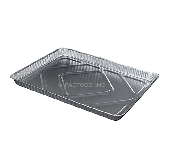  1/2 Size Sheet Cake Aluminum Foil Pan w/Clear Low Dome