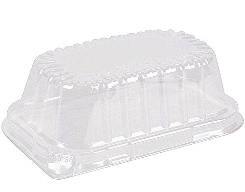 1 lb. Disposable Aluminum Mini Loaf Pan w/ Plastic Lid - Case of 200 -  #5000P