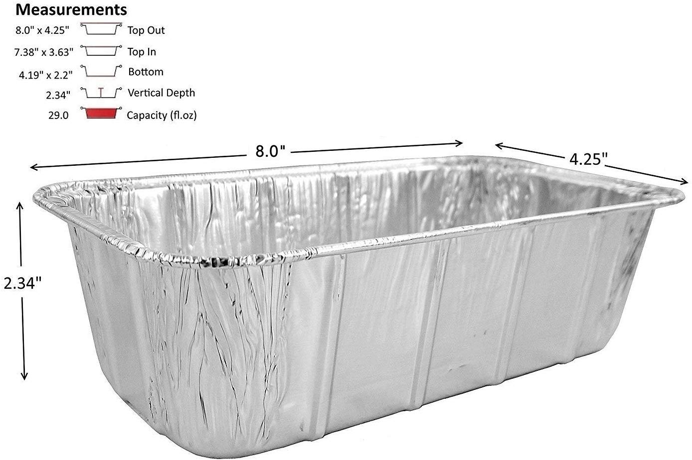 Durable 1 1/2 lb. Aluminum Foil Loaf Pan 50/PK