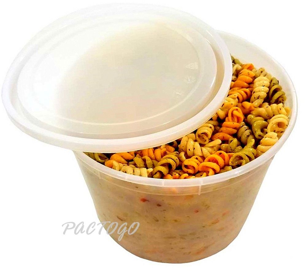 32 oz. (Quart Size) Plastic Freezer Food Storage Deli Soup