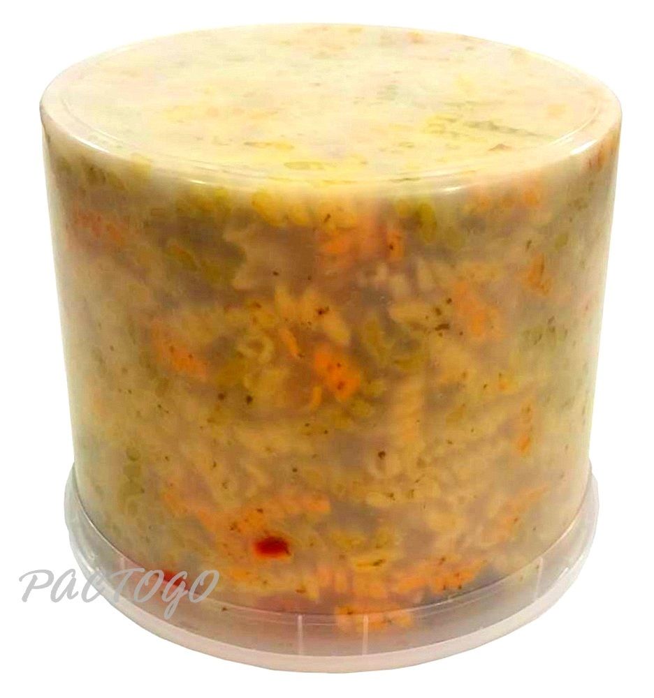 128 oz. Round Microwaveable Soup Container w/Lid Combo