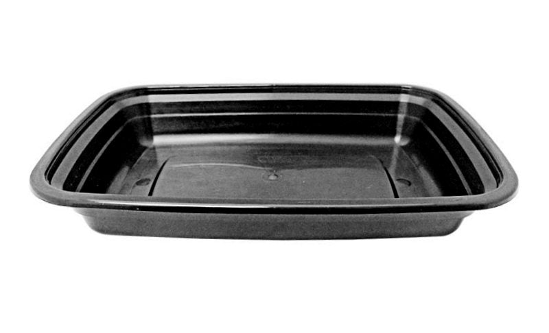 24 oz. Rectangular Black Container w/Lid Combo 150/CS