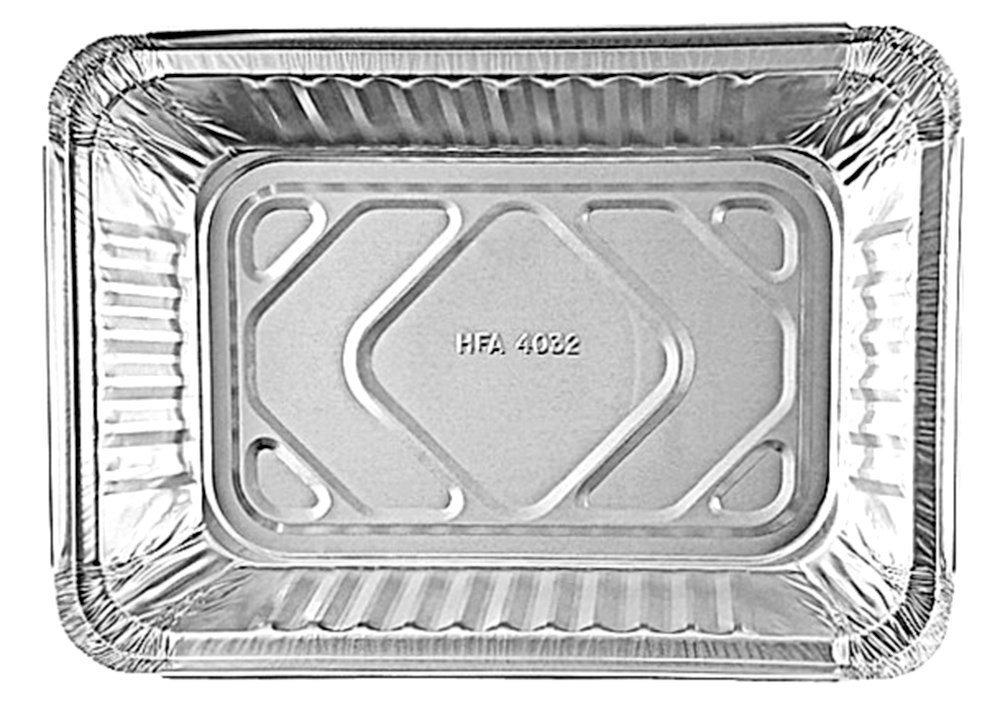 2 1/4 lb. Oblong Black & Gold Aluminum Foil Pans Take Out Heavy Duty  Containers W/Clear Dome Lids 500/CS