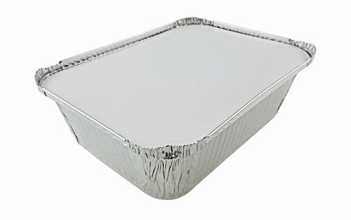 Handi-Foil 5 lb. Oblong Entrée Foil Take-Out Pan w/Board Lid