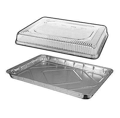 Handi-Foil 1/2 Size Sheet Cake Foil Pan w/High Dome Lid 50/PK