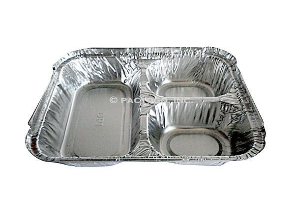 3 Compartment Oblong Take-Out Foil Pan