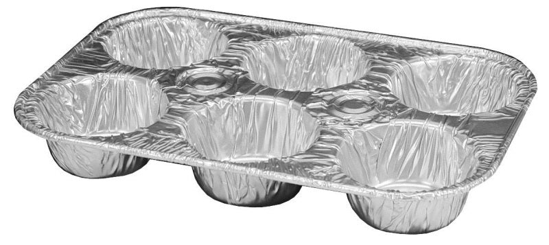 Durable 6-Cup Foil Muffin Pan 50/PK