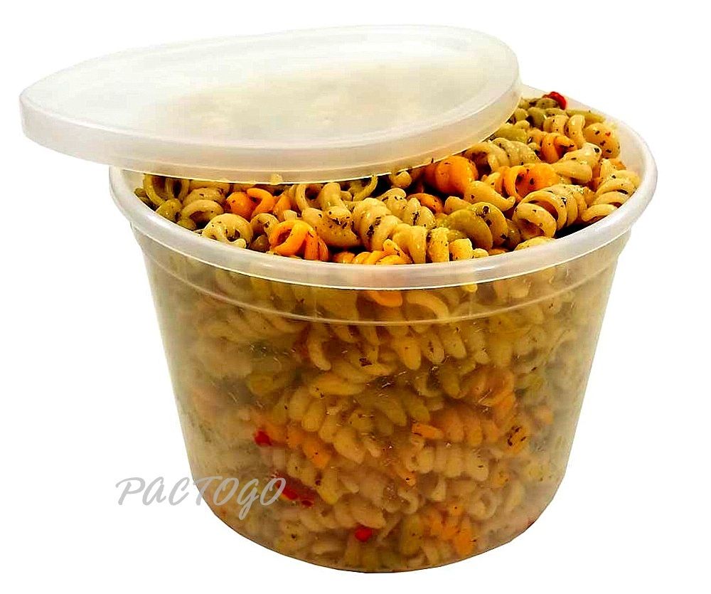 64 oz Deli Food Containers w/ Lids For Soups Microwave Freezable - 50 Packs