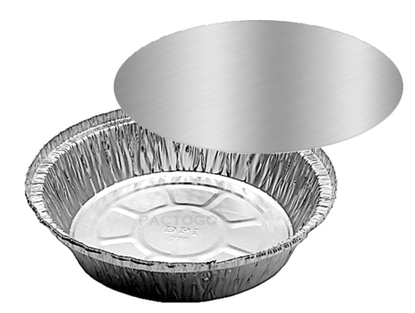 7" Round Foil Take-Out Pan w/Board Lid Combo Pack