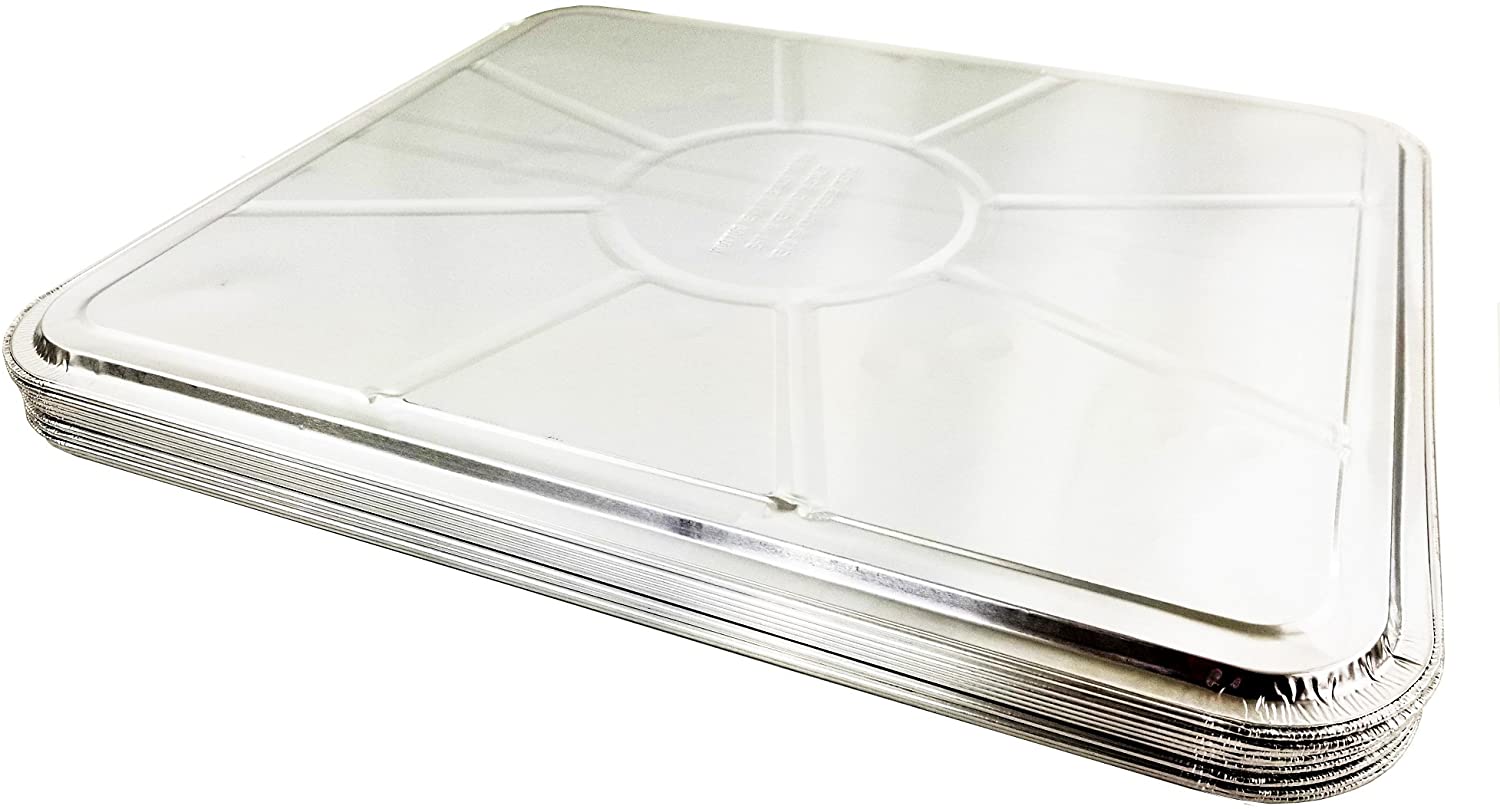 20 Pack Disposable Foil Oven Liners Aluminum 18 x 15 Silver Drip Pan Tray