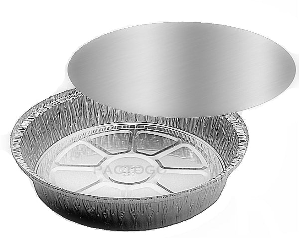 9" Round Foil Take-Out Pan w/Board Lid Combo Pack