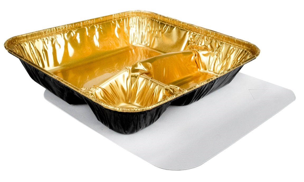 Choice 1 1/2 lb. Deep Oblong Foil Container with Board Lid - 250/Case