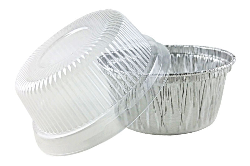 4 oz. Aluminum Foil Utility Cup w/Clear High Dome Lid 100/PK