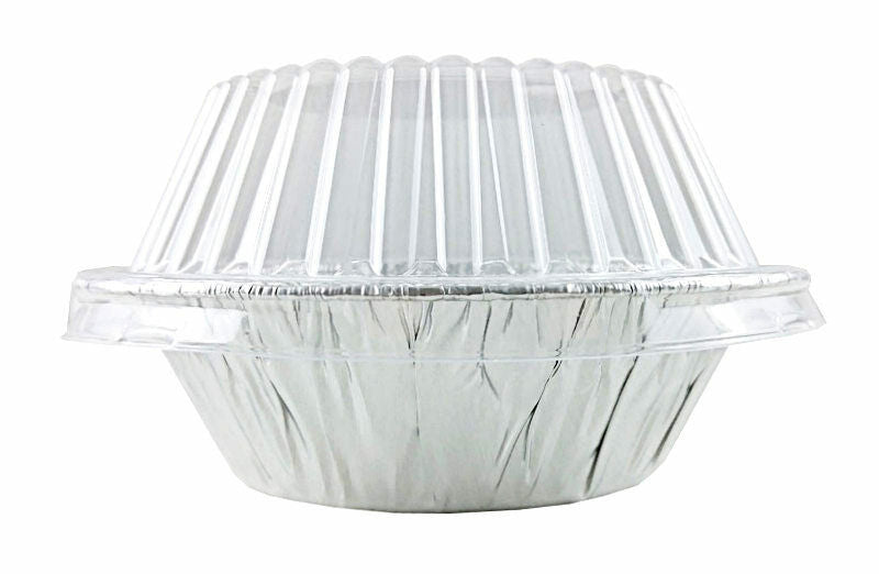 Handi-Foil 5 3/4" Aluminum Foil Pot Pie Pan With Clear Dome Lid 125/PK