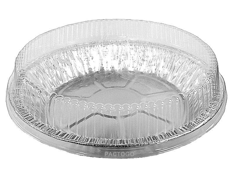 9" Foil Pie Pan 1" Deep w/Clear Dome Lid