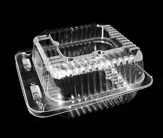5" Square Deep Clear Hinged Container