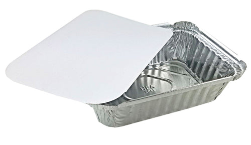 Handi-Foil 1 1/2 lb. Oblong Deep Foil Take-Out Pan w/Board Lid
