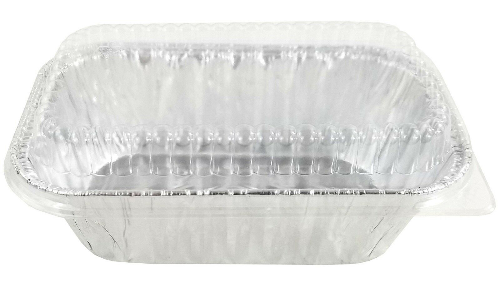 50 Pack Small Aluminum Pans with Lids, 1lb Capacity Disposable