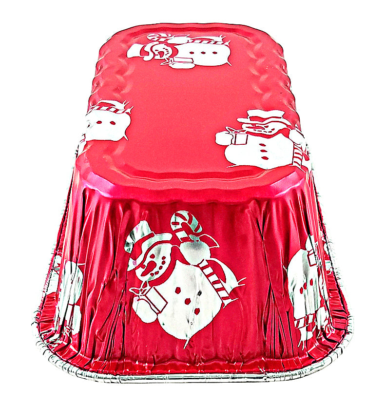 Handi-Foil 1 lb. Red Holiday Snowman Pan