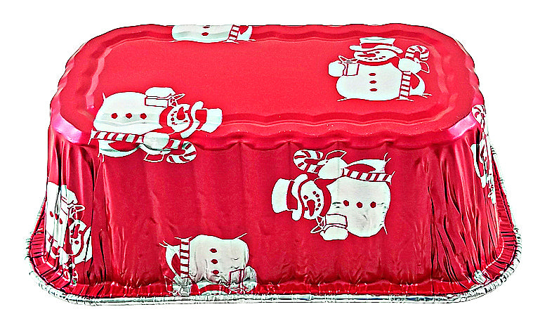 Handi-Foil 1 lb. Red Holiday Snowman Pan