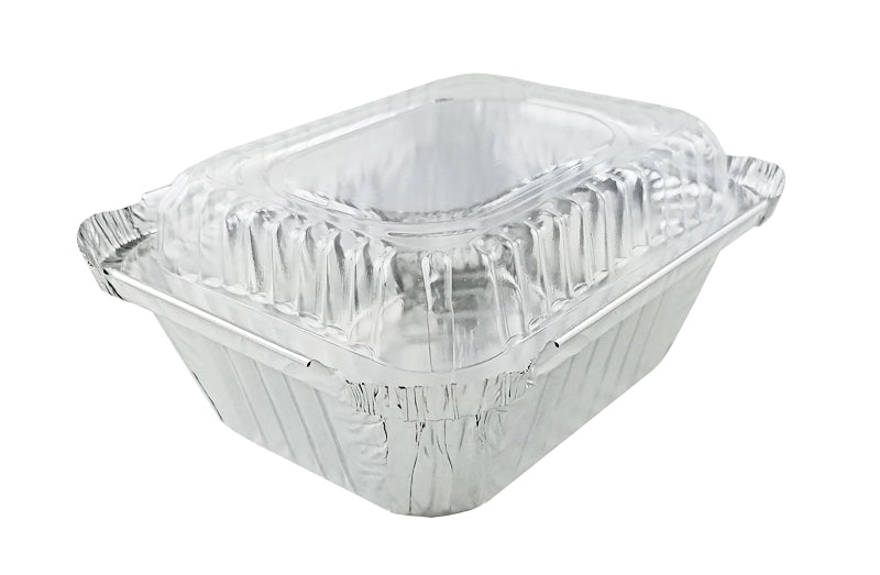 55 Pack - Small 1lb, Aluminum Pans with Lids to Go Containers Disposable Foil Pans Take Out Containers Foil Pan Aluminum Foil Food Containers from