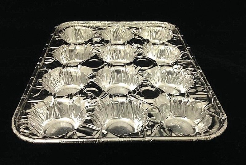 Blue Sky Aluminum 12 Cavity Mini Muffin Pan - 4 Count - Kosher Palate - Delivered by Mercato