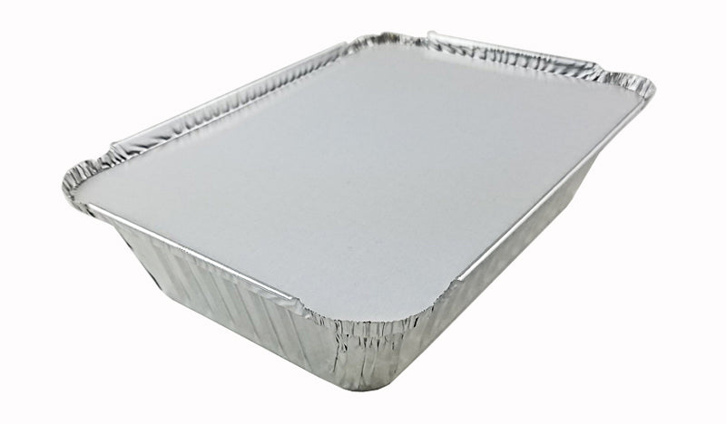 Handi-Foil 1 1/2 lb. Aluminum Foil Loaf Pan IVC w/Board Lid 50/PK