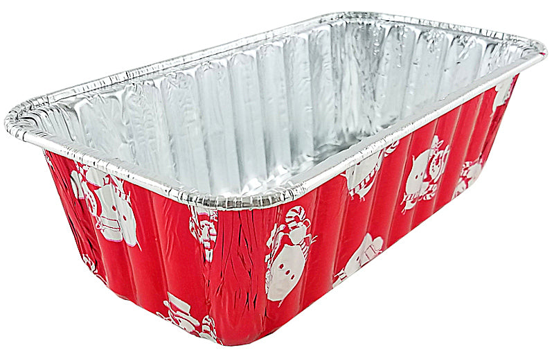 Handi-Foil 2 lb. Red Holiday Snowman Loaf Bread Pan