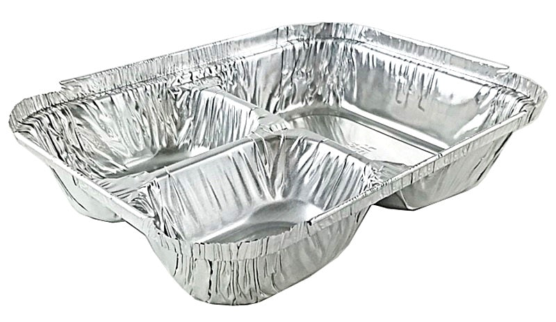3 Compartment Oblong Take-Out Foil Pan