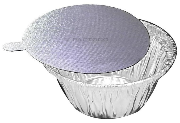 Handi-Foil 4 oz. Aluminum Foil Utility Cup w/Clear Plastic Lid 200/PK