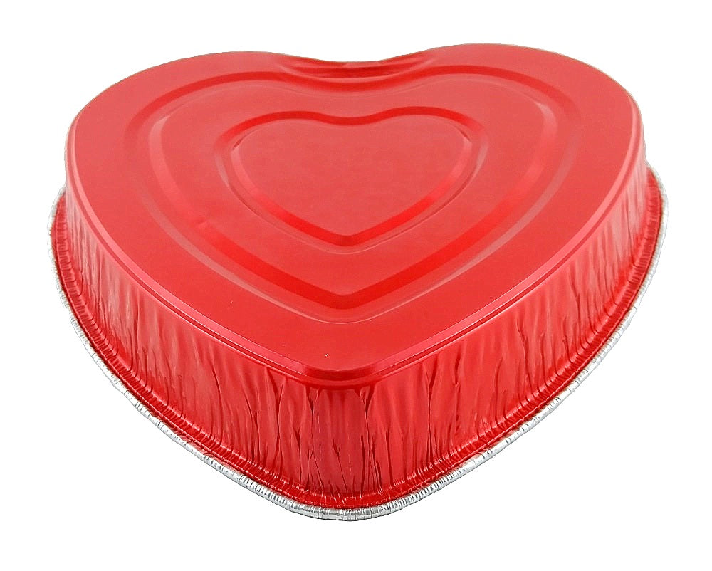 Handi-Foil Red Aluminum Foil Heart Cake Pan (PANS ONLY NO LIDS) 100/CS –