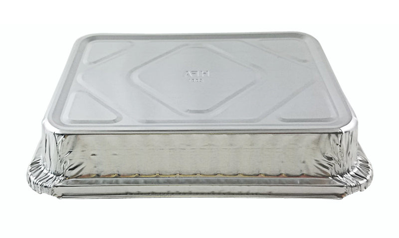 Quarter-Size Deep Steam Table Aluminum Foil Pan w/Lid Combo 50/PK