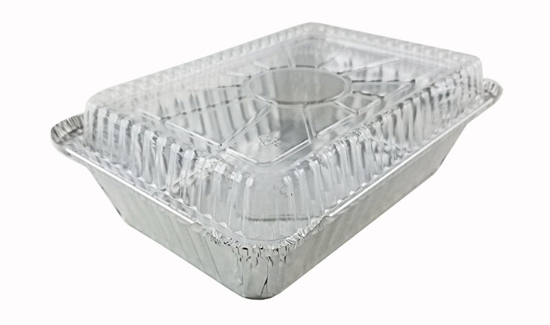 Handi-Foil 2 1/4 lb. Oblong Foil Take-Out Pan w/Dome Lid