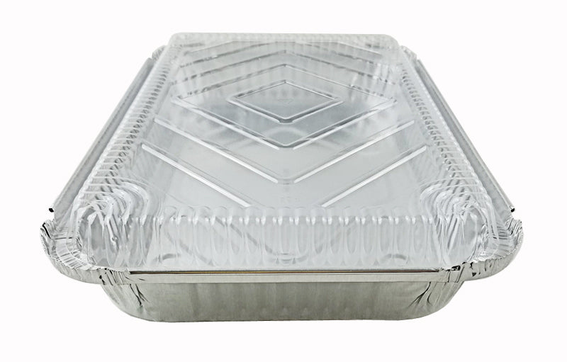 Handi-Foil 4 lb. Oblong Entrée Foil Take-Out Pan w/Dome Lid