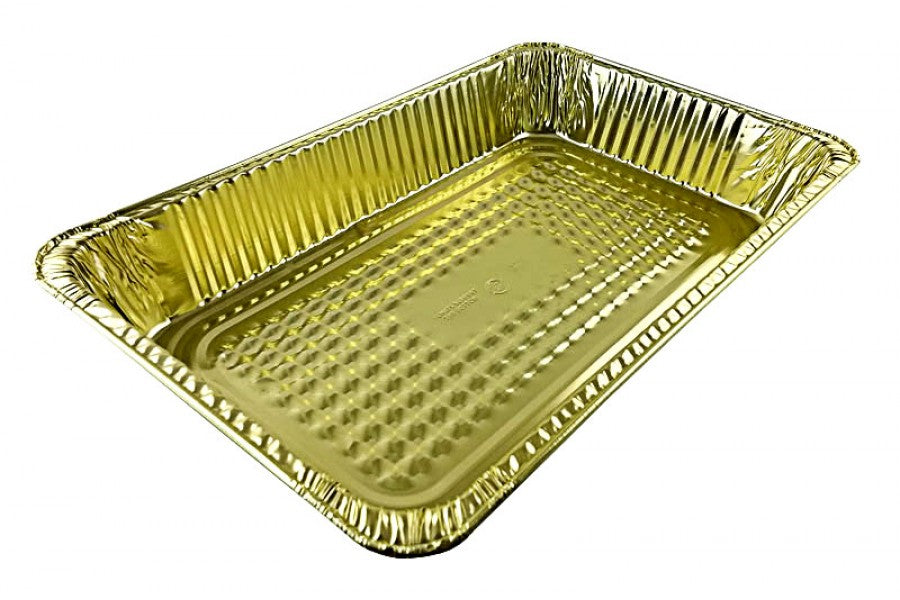 Handi-Foil Full-Size Deep Black & Gold Steam Table Foil Pan 50/CS –