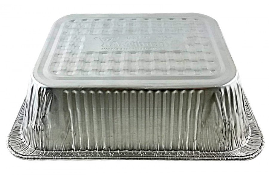 Quarter-Size Deep Steam Table Aluminum Foil Pan w/Lid Combo 200/CS