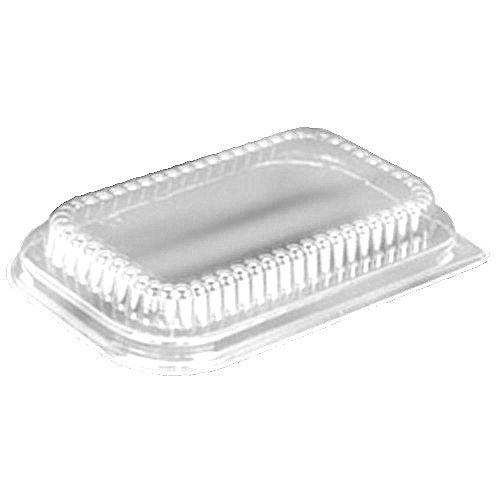 1 lb. Red Holiday Christmas Snowflake Aluminum Foil Small Mini Loaf / Bread  Baking Pans with Clear Dome Lids (Pack of 200 Sets)