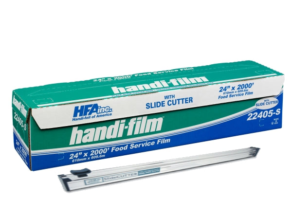 HFA Handi-Film 24" x 2000' Food Service Cling Wrap w/Safety Slide Cutter