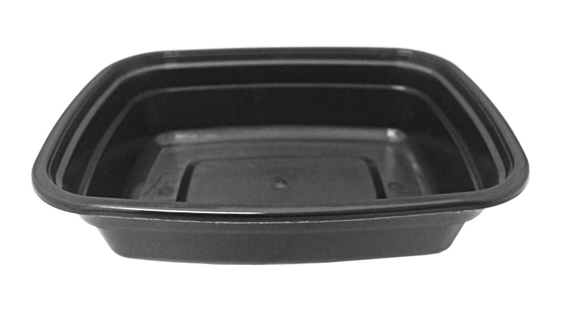 12 oz. Rectangular Black Container w/Lid Combo 150/CS