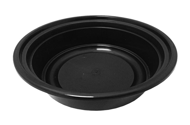 16 oz. 6" Round Black Container W/Lid Combo 50/PK